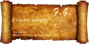 Frecko Gergő névjegykártya